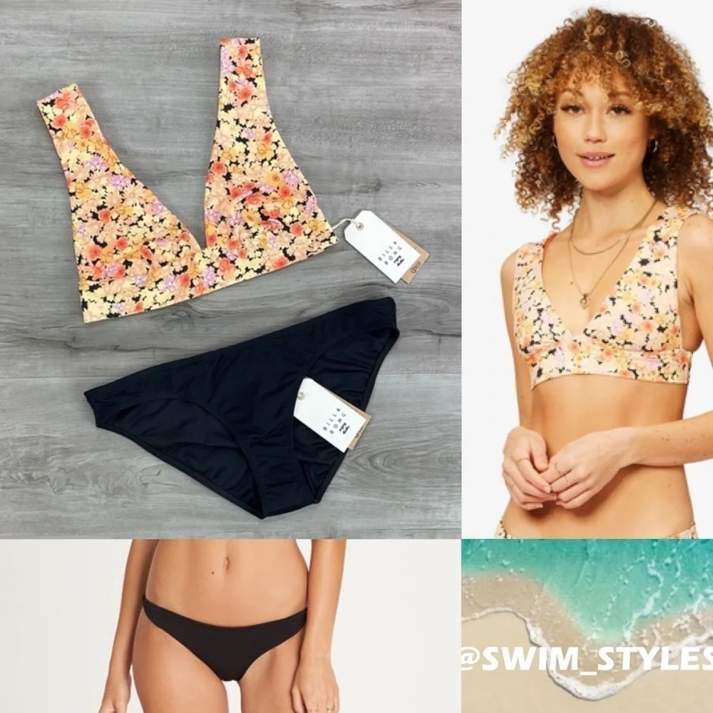 ☀️BILLABONG☀️ FOREVER DAZED PLUNGE SOL SEARCHER LOW RIDE BIKINI SET